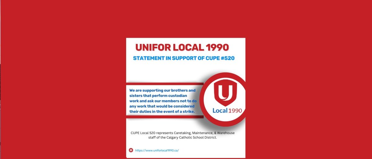 We stand in support of CUPE 520